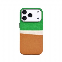 Full Wrapped Litchi Pattern PU Leather Case with Metal Camera Frame for iPhone 14/15/16/17 Pro Max Air