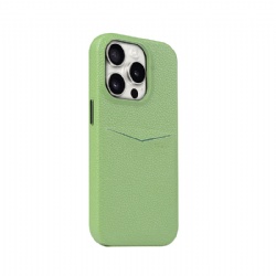 Lychee pattern PU leatther with card slot Raised folded edge camera for iPhone  1112 13 14 15 16 17