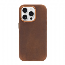 Crazy Horse Genuine Cowhide Leather Magnetic Compatible Full Edge Coverage for iPhone 11 12 13 14 15 16 17