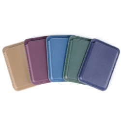 Genuine Leather Magnetic Card Holder Wallet for iPhone