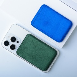 Magnetic Suede Wallet Card Pocket Compatible with iPhone
